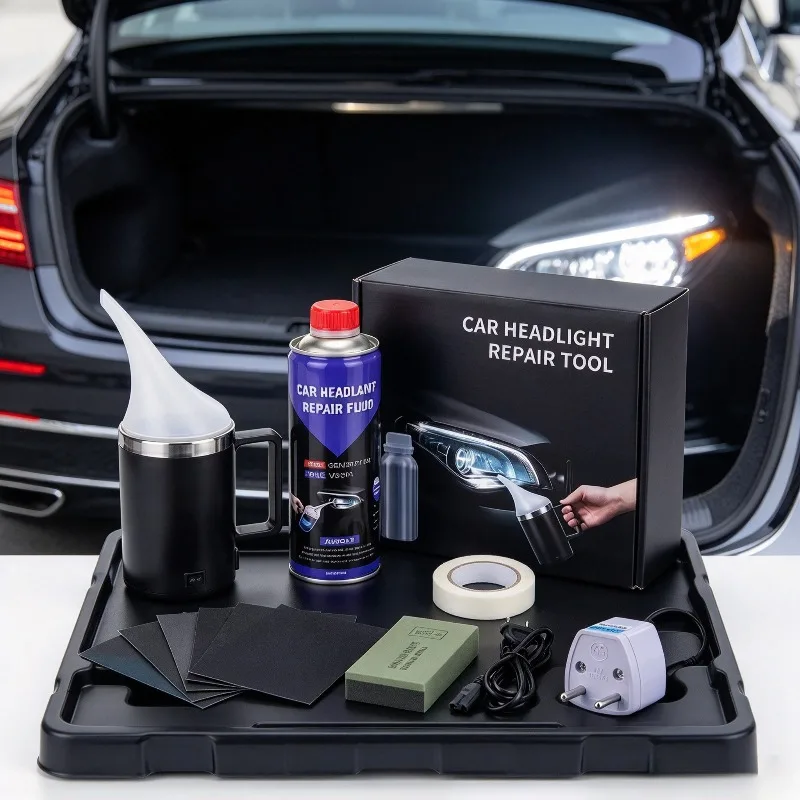 Fix Yellowing Scratch Haze Car Headlight Restoration Kit 500ml Polymer Repair Fluid Polishing Coating for Auto Detailing Parts