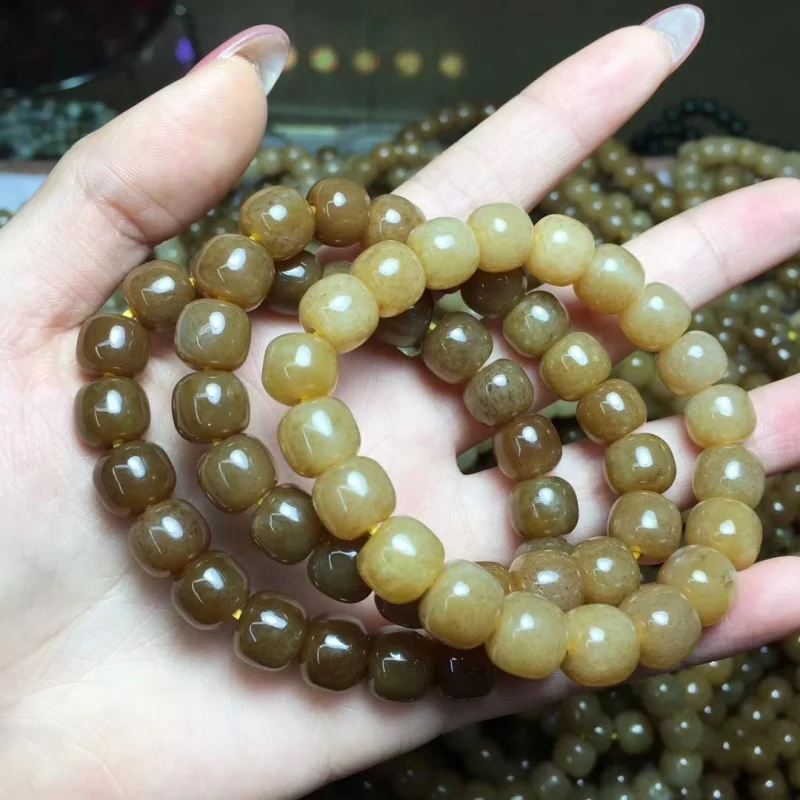 Hetian Jade Qiemo Sugar Female Male 9-10mm Beaded Loose Beads Bracelet Accessories