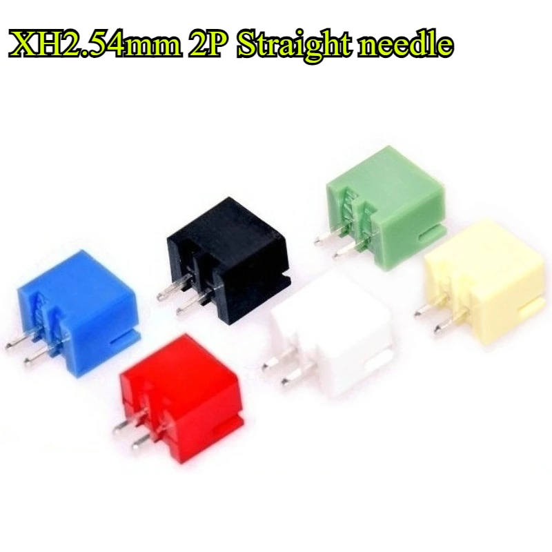 50/100/300/500 stks/partij XH2.54mm 2 P Pin Behuizing/Rechte naald 2.54mm pitch socket connector Wit, Rood, Zwart, Blauw, Geel, Groen