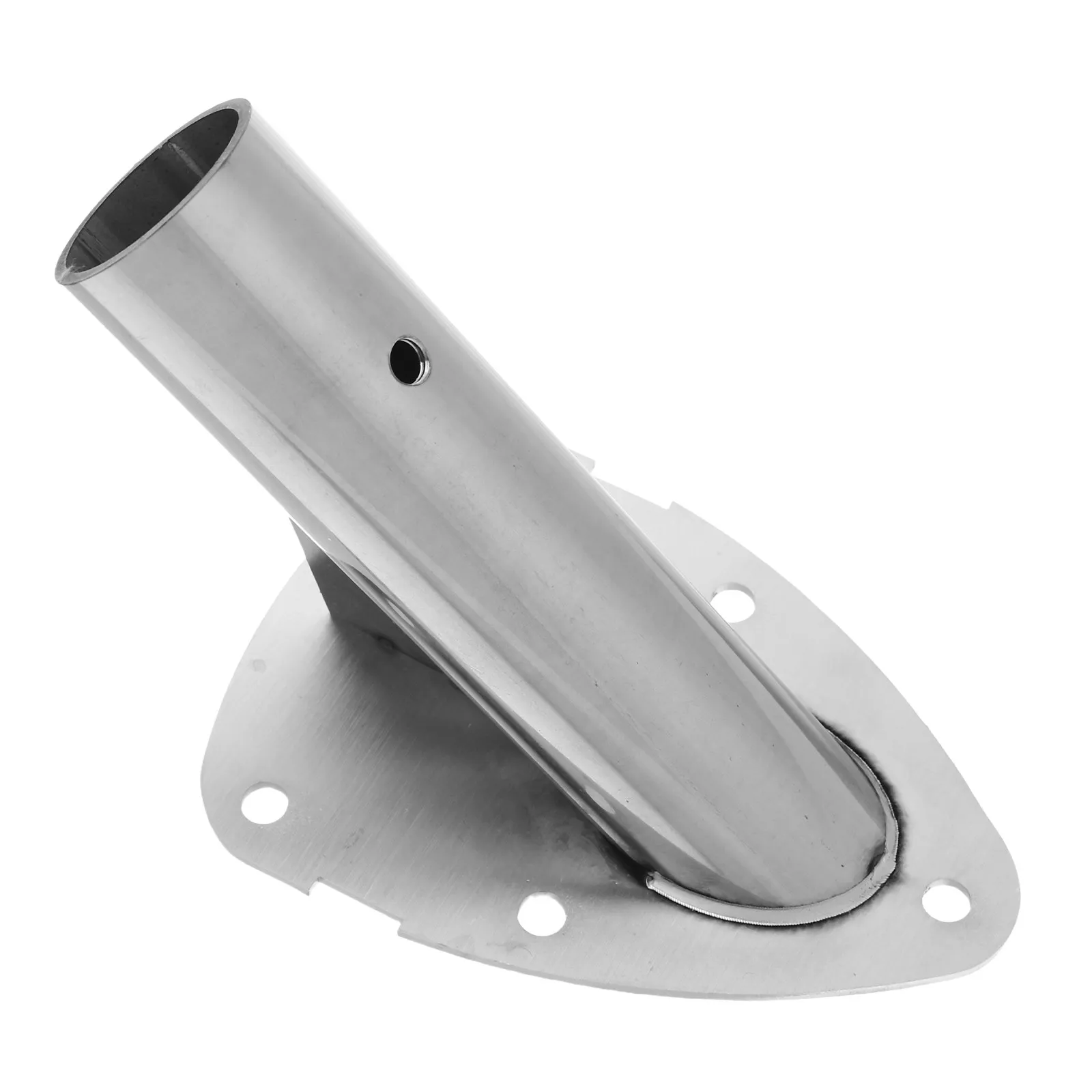 Stainless Steel Flagpole Bracket Heavy Duty Thickened Base Angled Insertion Structure for Easy Flag Setup Wall Porch Balcony