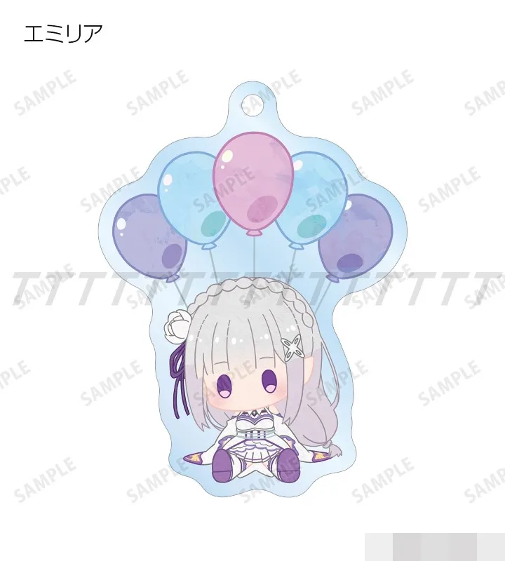 Game Emiria Echidna Frederica Rem Emilia Beatrice Keychain Doll Anime Acrylic Keyring Pendant for Gift