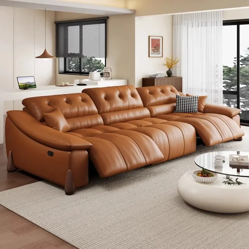 European Adults Electric Sofa Leather Microfiber Oversized Floor Recliner Sofa Lounge Loveseat Modern Divano Di Lusso Furniture