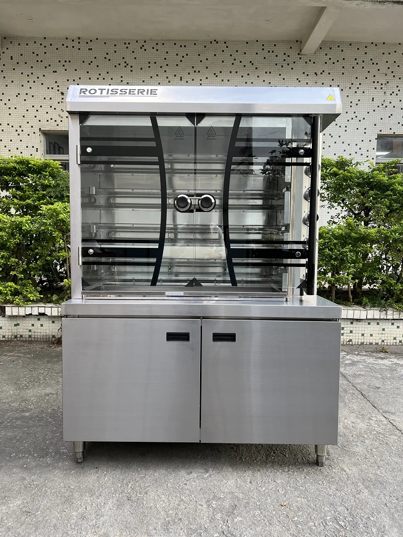 Hot Sale Commercial Vertical 4 Rods Chicken Electric Rotisserie Grill BBQ Kebab Automatic Roasting Chicken Rotisserie Machine