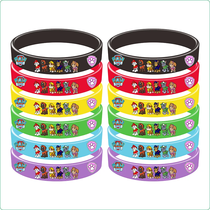 Paw Patrol Personalized Kids Silicone Rubber Wristband New Pendant Party Bracelets Figures Anime Wristband Toys Boys Girls Gifts