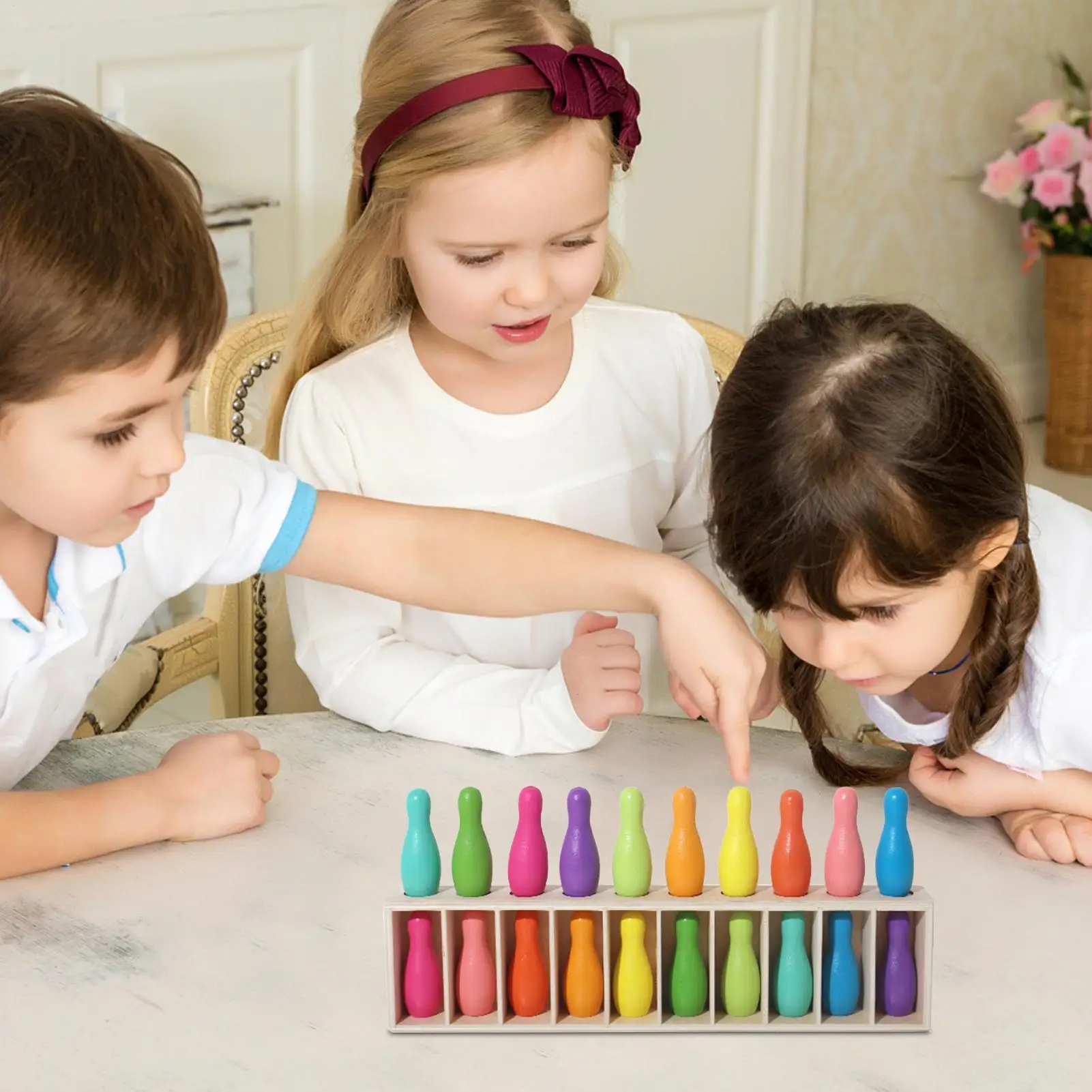 Wooden Color Matching Game - Educational Family Toy for Indoor & Outdoor - Party, Travel & Classroom Activity for Kids & Adults