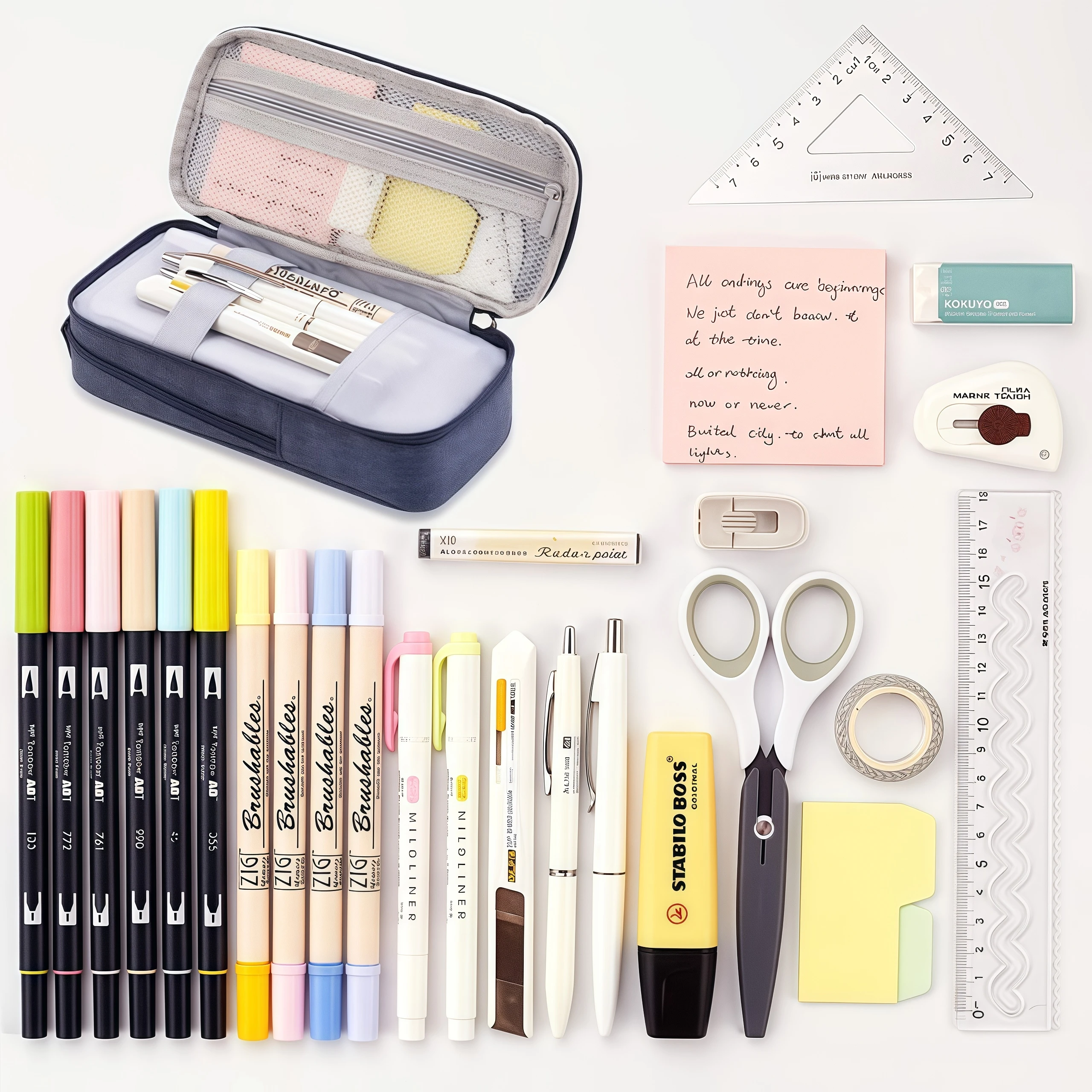 Modisches Federmäppchen mit extra großem Fassungsvermögen. Multifunktionales Federmäppchen. Doppelschichtiges, langlebiges Design. Geeignet für den Schul- und Bürogebrauch