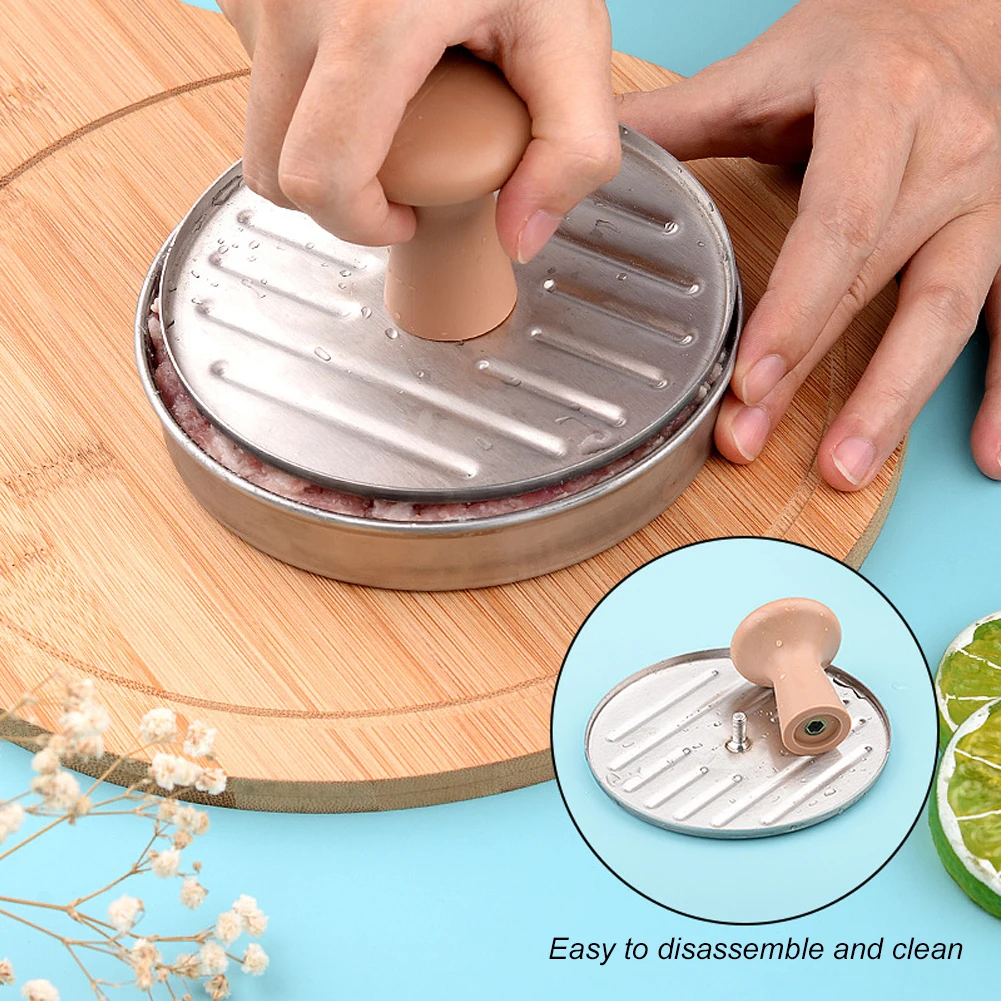 Kolu ile yuvarlak Hamburger et presi et sığır Veggie Burger kalıp dolması Burger Patties sığır basın kalıp mutfak aksesuarları