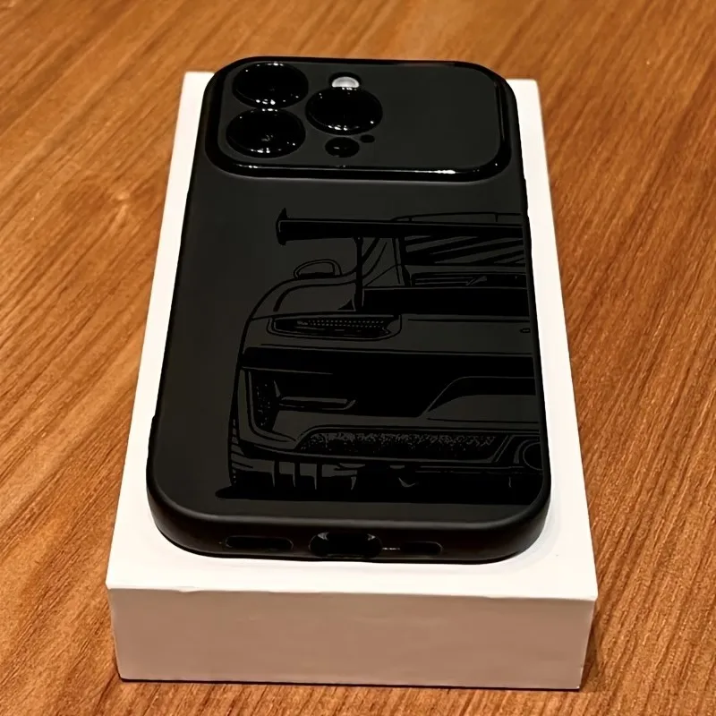 Line-Drawing of a Sports Car Phone Case For iPhone 11 12 13 14 15 16 17 Pro Max Plus 17 Air X XS MAX XR Matte Silicone Cover view 5