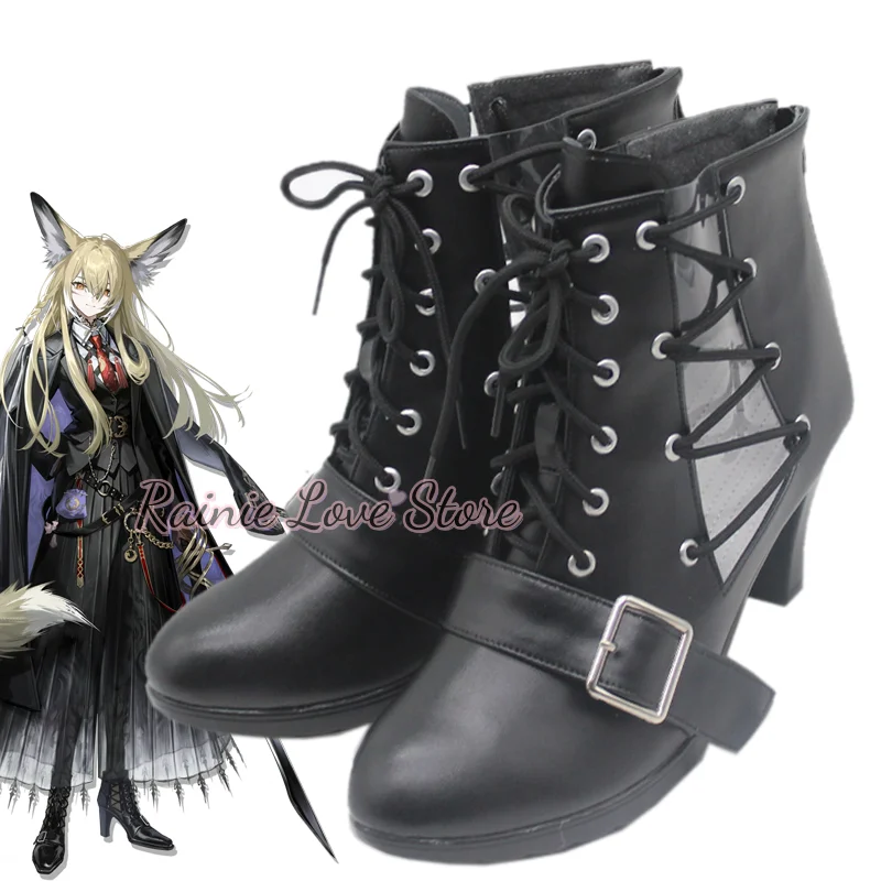 Game Arknights Vulpisfoglia Cosplay Shoes Boots High Heeled Shoes Vulpisfoglia Role Play Leather For  For Hallowen Lappland Play