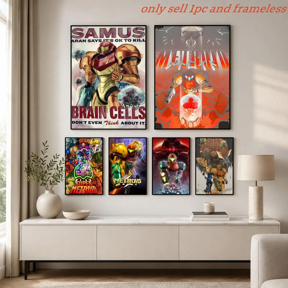 Metroid Galactic Adventure Poster Print Home Living Room Bedroom Entrance Bar Cafe Art Painting Decora