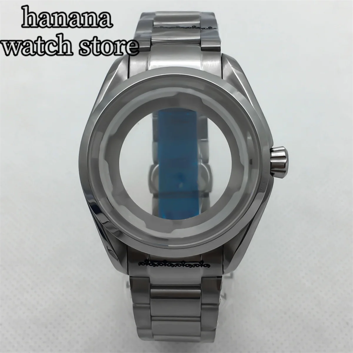 BLIGER 40mm Silver shell sapphire glass stainless steel bracelet fits NH35 NH36 movement with dial 32.6mm-33.6mm10ATM waterproof