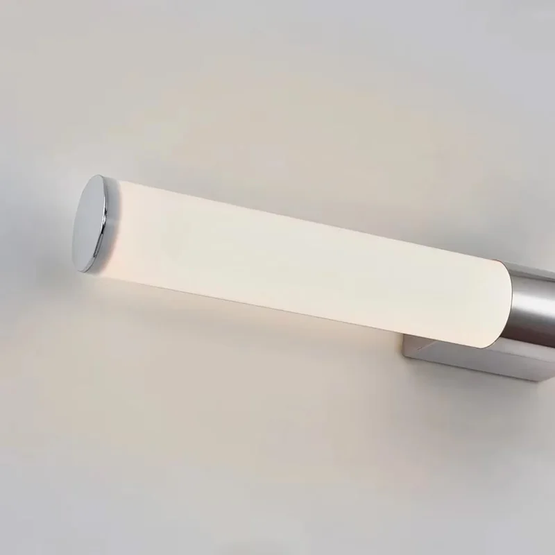 Luz LED nórdica para espejo Interior de baño, candelabro de iluminación Interior, luces de tocador cromadas para baño y dormitorio