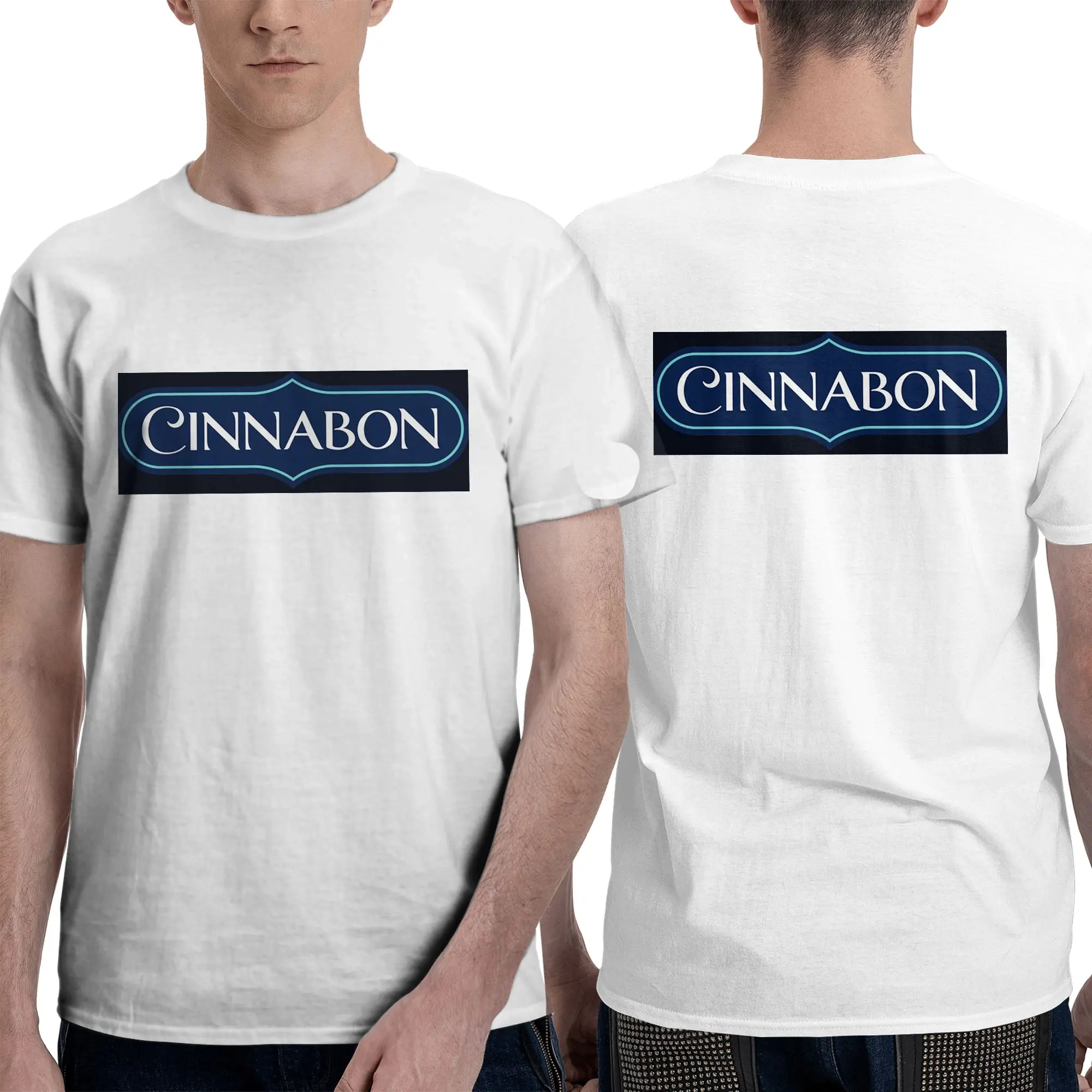 Camiseta Cinnabon Resto para hombre, camisetas de gran tamaño de doble cara, camisetas de algodón con cuello redondo para hombre, camisetas cortas de verano para hombre