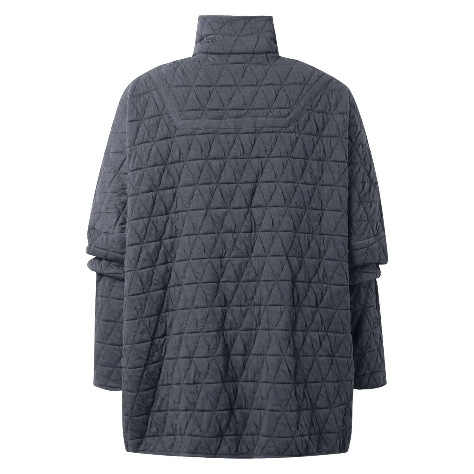 Veste en coton matelassé pour femme, Triangle optique, Tricot, Double poche, Revers vers vers le bas, Vestes rembourrées surdimensionnées pour femme, Automne, Hiver