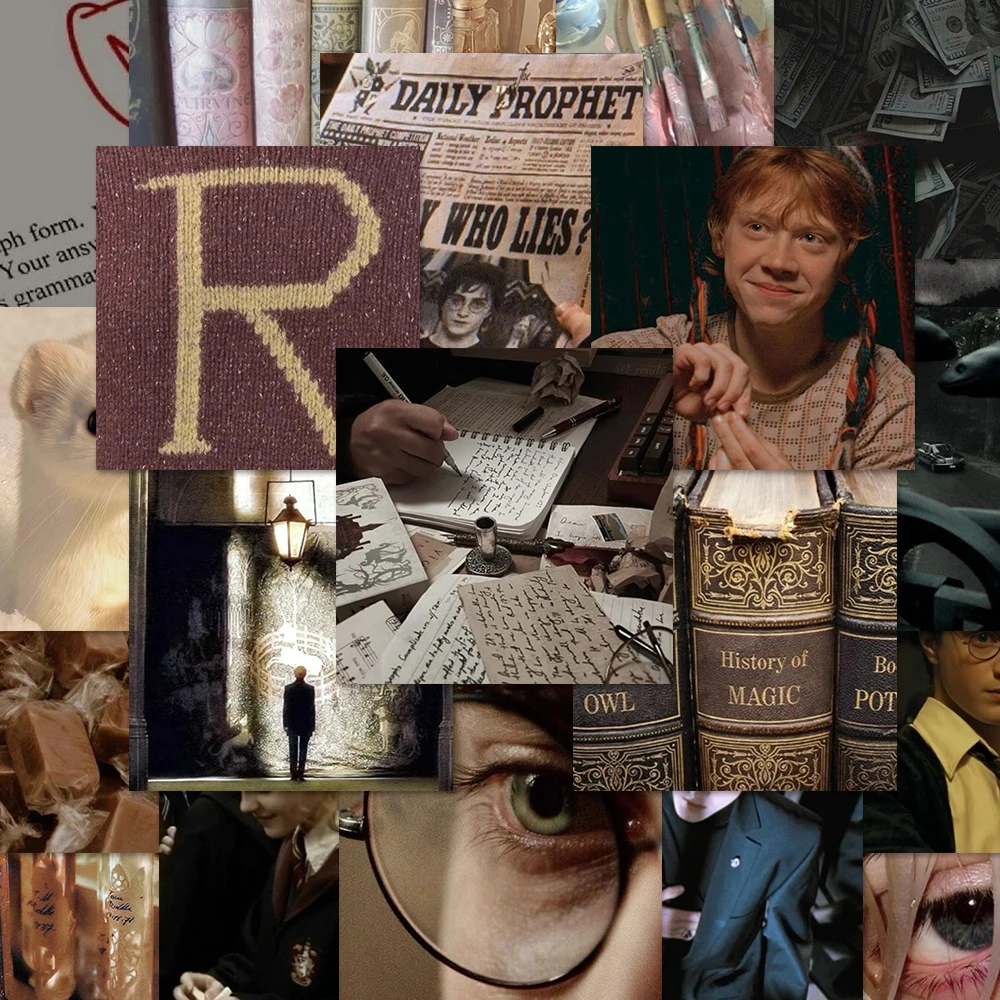 

54 Harry Potter Themed Niche Art Style Classic Backgrounds - Hermione Simplistic Romantic Sticker DIY