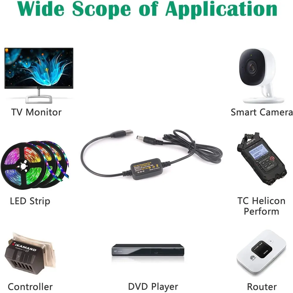 USB Boost Cord DC 15W 5V To 4.2V 8.4V 12.6V 1A Charger 6V 2A,9V 0.5 1.5 A,12V 0.5 1.2A Adapter Power Supply Cable Wire Converter