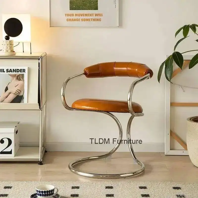 Armchair Bauhaus Dining Chair Back Bedroom Makeup Nordic  Designer Creative Home Casual