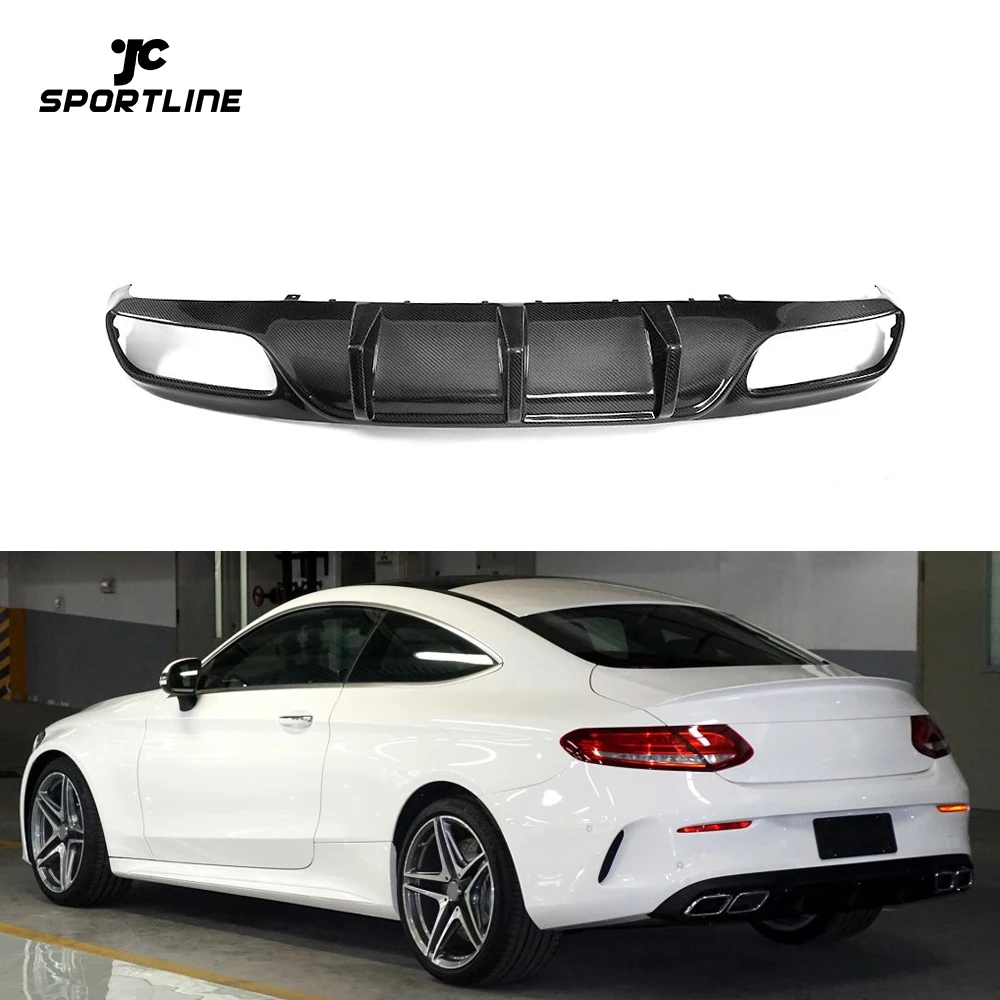 Carbon Fiber W205 C63 Car Diffuser Lip for Mercedes Benz C63 AMG Coupe 2015-2019