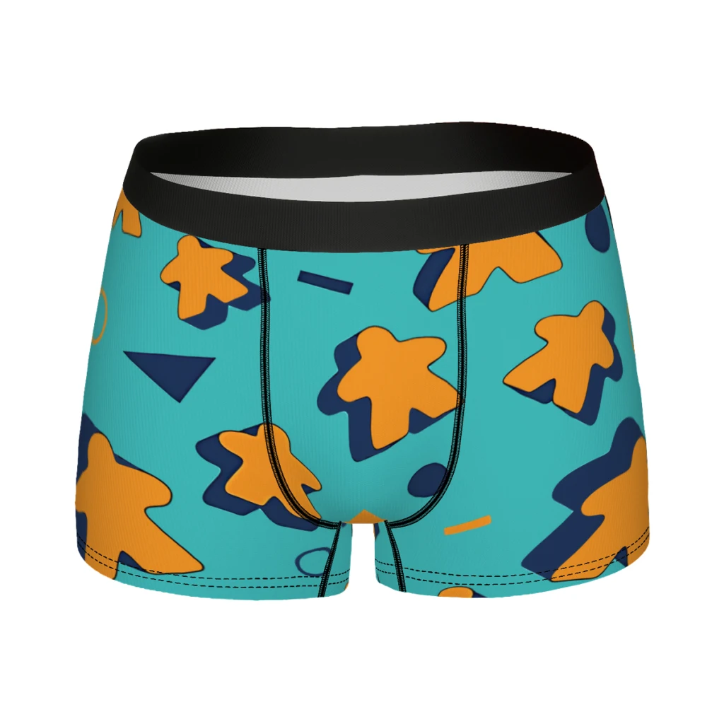 Retro Pattern Meeple Underpants Homme Panties Man Underwear Ventilate Shorts Boxer Briefs