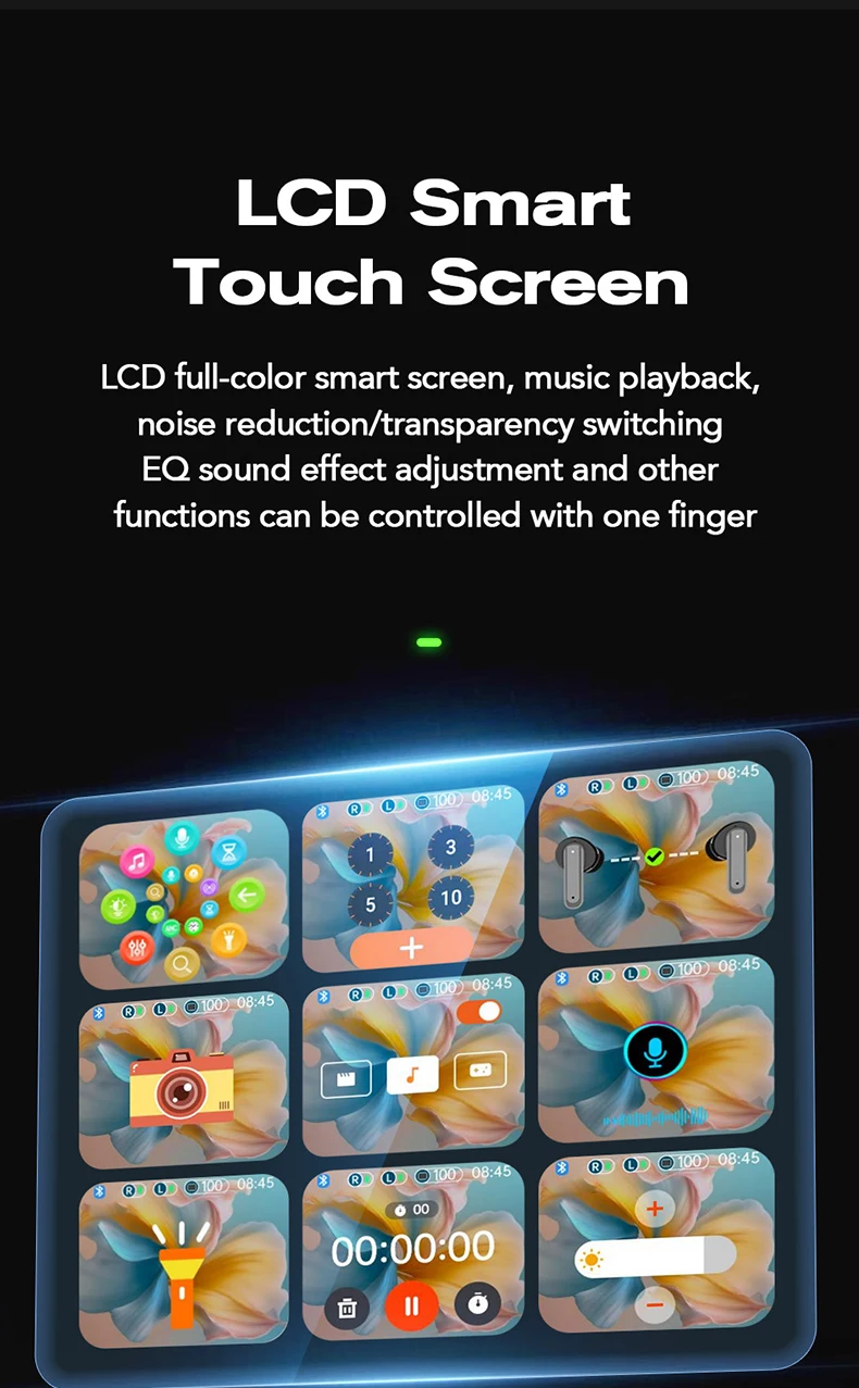 【KI-Übersetzer-Ohrhörer】HTC NE25 Bluetooth-Kopfhörer mit LCD-Touchscreen, kabellose Sportkopfhörer mit langer Akkulaufzeit und HD-Mikrofon – Detail 4