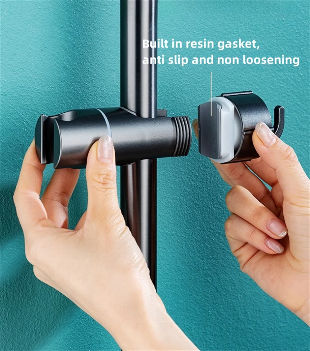 ABS Einstellbare Dusche Kopf Halter Dusche Halter Clamp Duschkopf Schiene Rutsche Halterung Bad Zubehör Rotation Haken Design – Detail 3