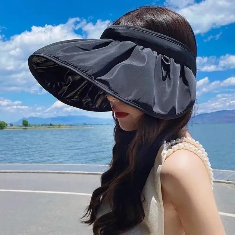 UPF50+ Sonnenblende, doppelt verwendbar, Sonnenschutz für das ganze Gesicht, faltbares Stirnband für Strand, Wandern, Outdoor, Sommerhüte für Damen – Detail 13