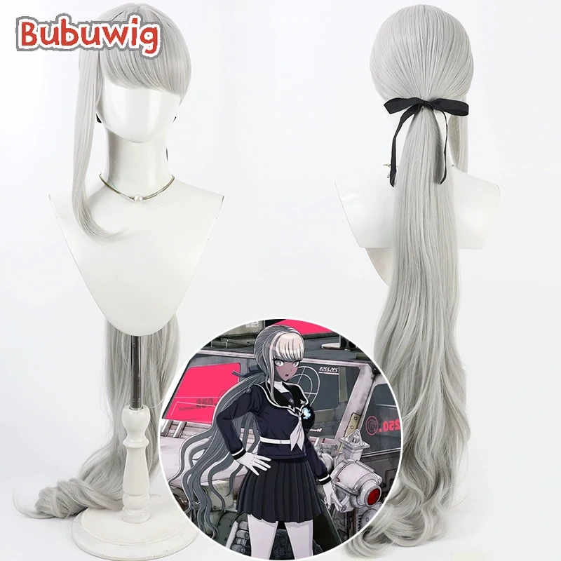 

Bubuwig синтетические волосы Kawana Tsubasa парики для косплея The Hundred Line: Last Defense Academy 120 см серебристо-белый парик термостойкий
