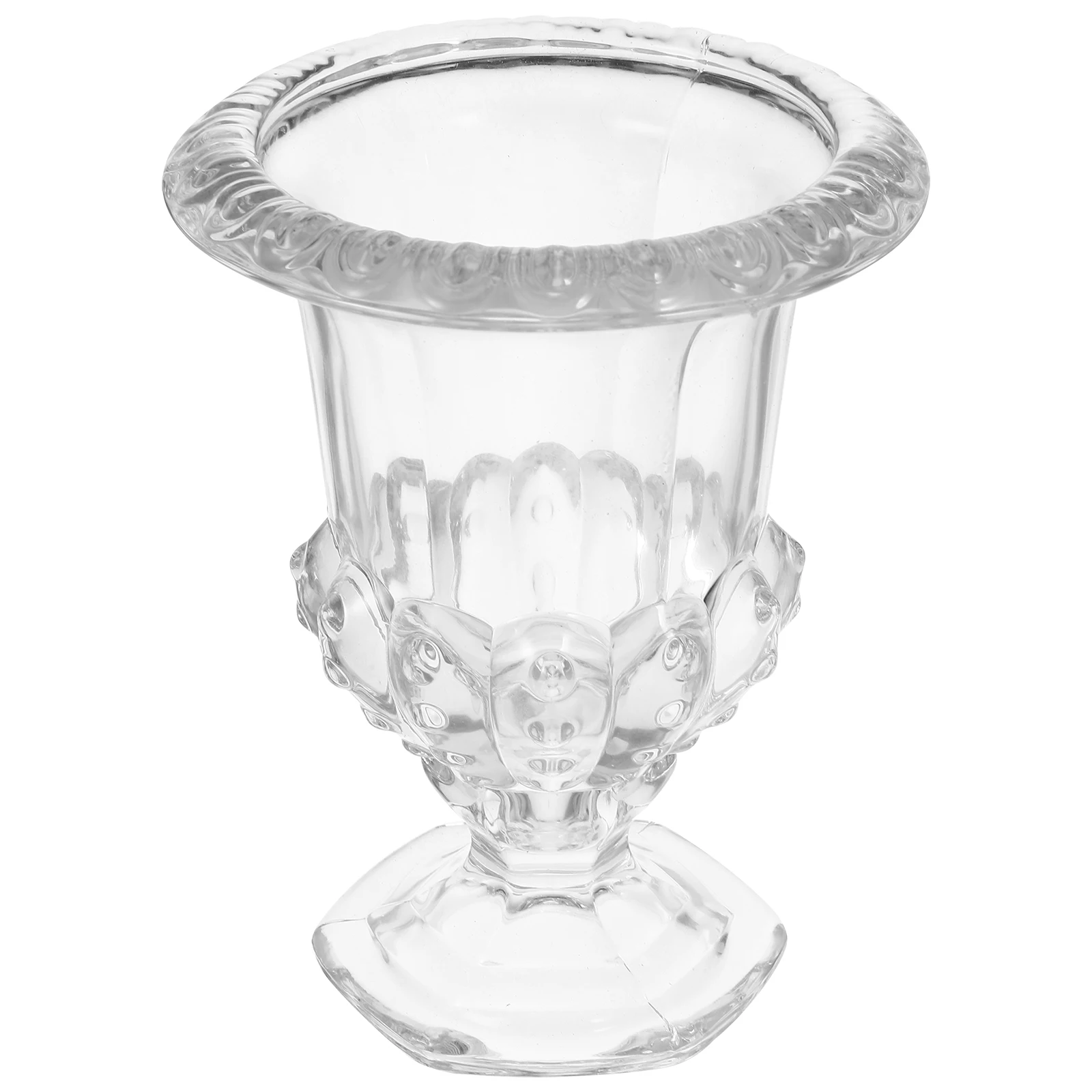 

Small Glass Vase Roman Style Clear Elegant Tall Base for Home Decor Wedding Centerpiece Flower Arrangements Desktop Decoration