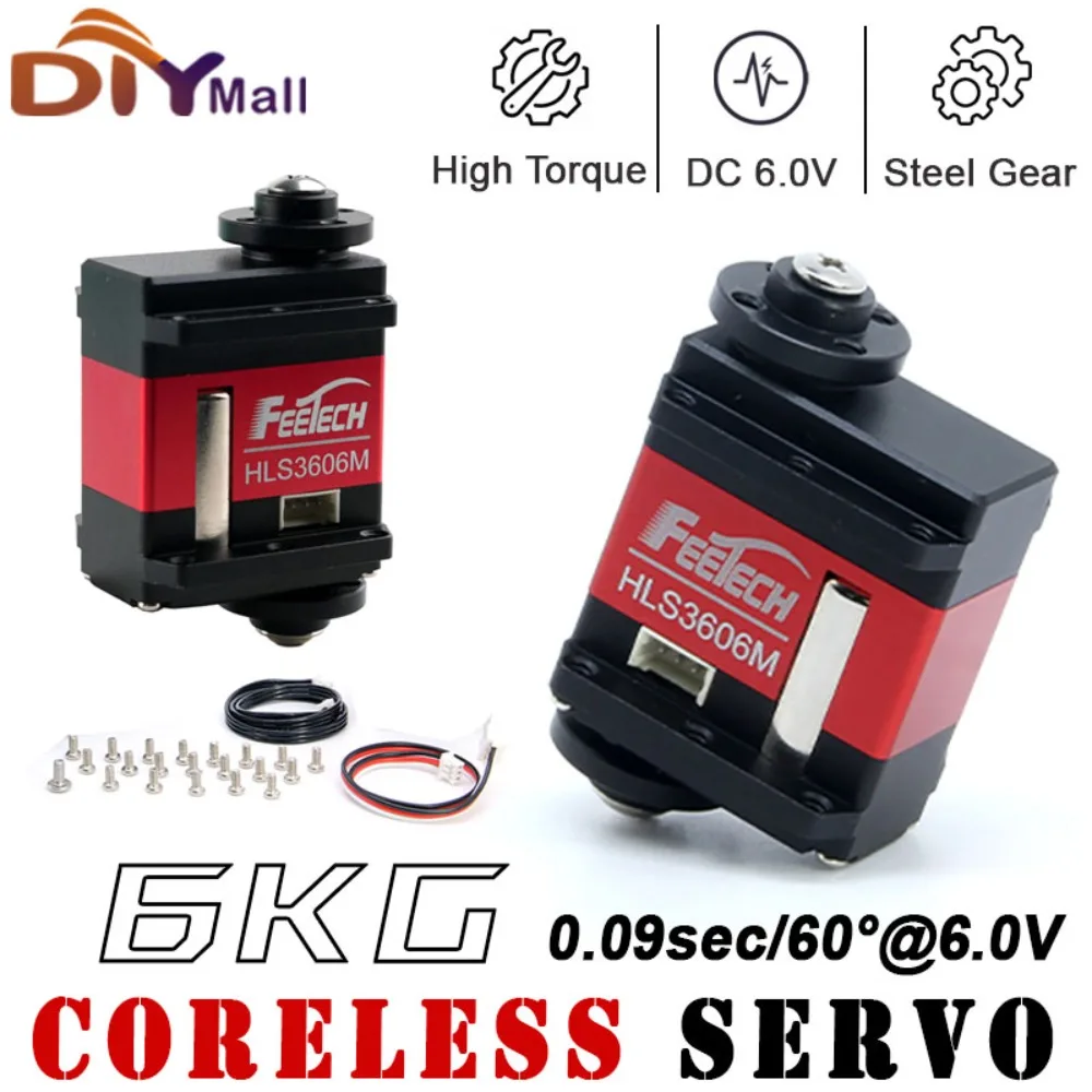 6KG HLS3606M 6V TTL Bus Servo de doble eje Metal Gear Motor Sin Núcleo controlable de 360 grados RC Robot Coche Drone