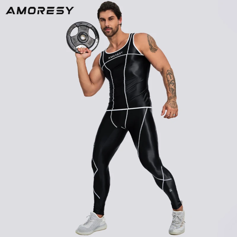 AMORESY Uranus series spandex tight sports hurdle vest Pants