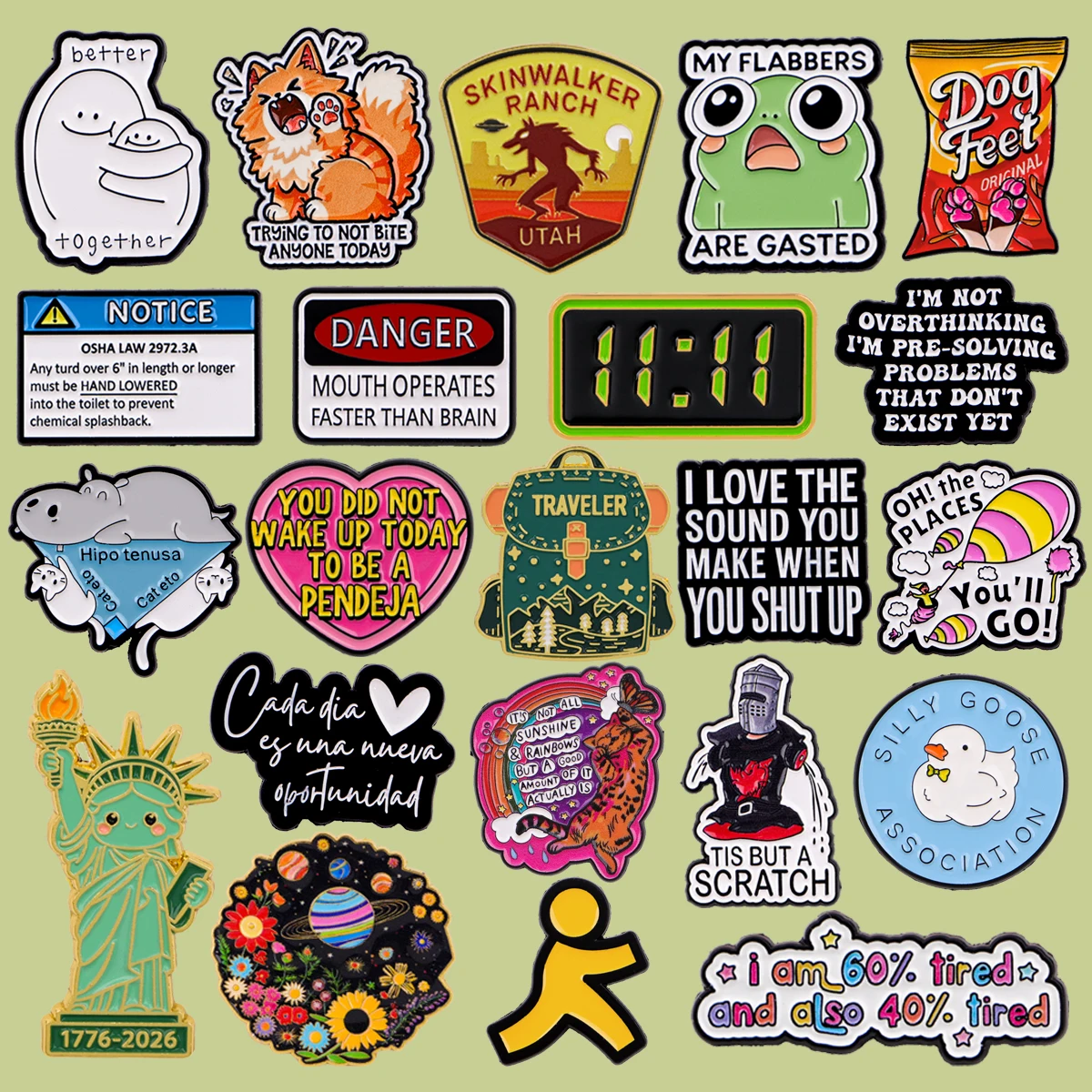 Cute Frog Quotes Enamel Pin Funny Simplified Figure Lapel Pin Badge Pins Hats Clothes Backpacks Jewelry Accessories Friends Gift