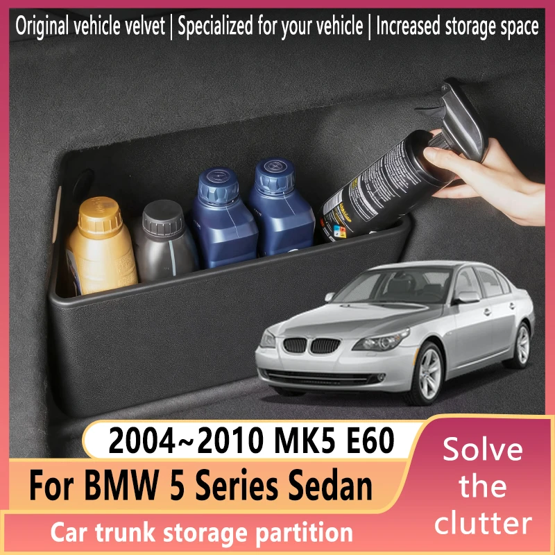 For BMW 5 Series Sedan E60 2004~2010 2009 MK5 Trunk Storage Partition Multifunction Storage Auto Interior Parts Car Accessories