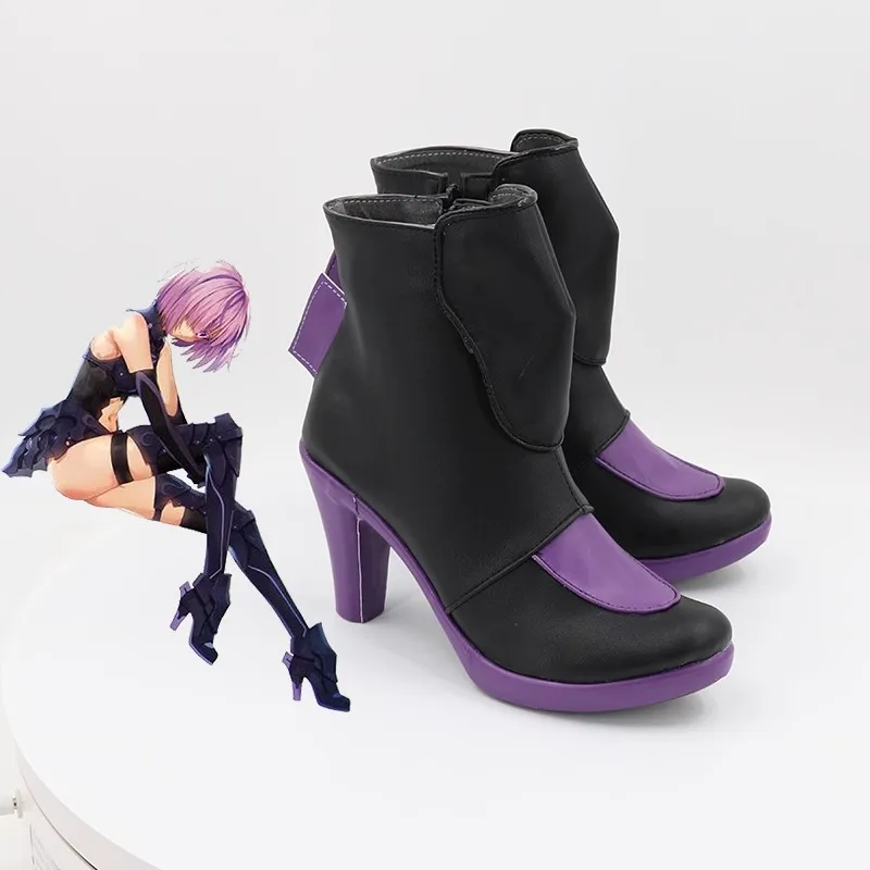 

FGO Fate Mash Kyrielight Cosplay Costume Shoes Anime Handmade Faux Leather Boots