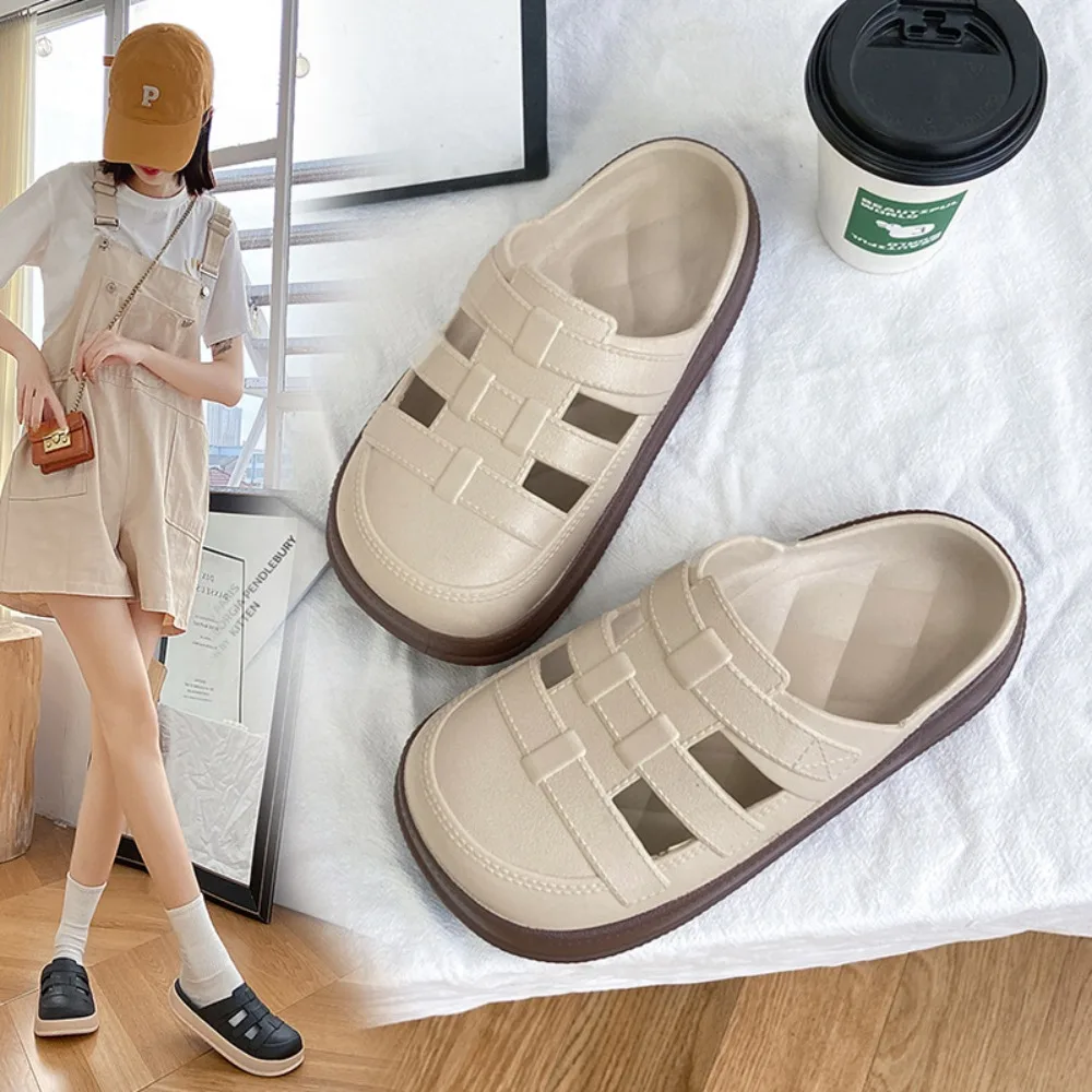 

Новые женские тапочки с сумкой, женские сандалии с полудрагоценкой, пляжные женские сандалии, летняя женская обувь, нескользящие сандалии на толстой подошве на плоской подошве