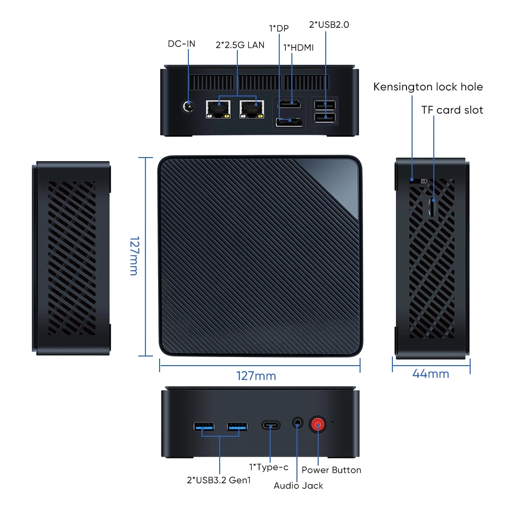 كمبيوتر صغير Intel N150، 2x2.5G LAN (i226)، 2xM.2 NVMe SSD، DDR5، Office/Firewall/NAS Router Server، Windows 11، NUC كمبيوتر صغير #6