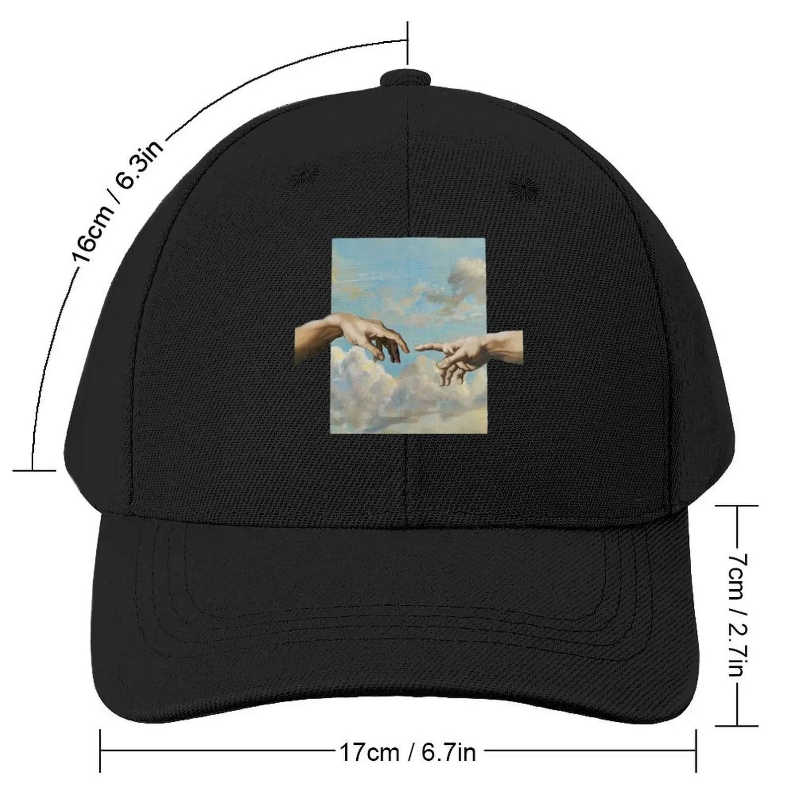 Touch The God - Creation Of Adam Baseball Cap black Hip Hop Women's Beach Visor Men's