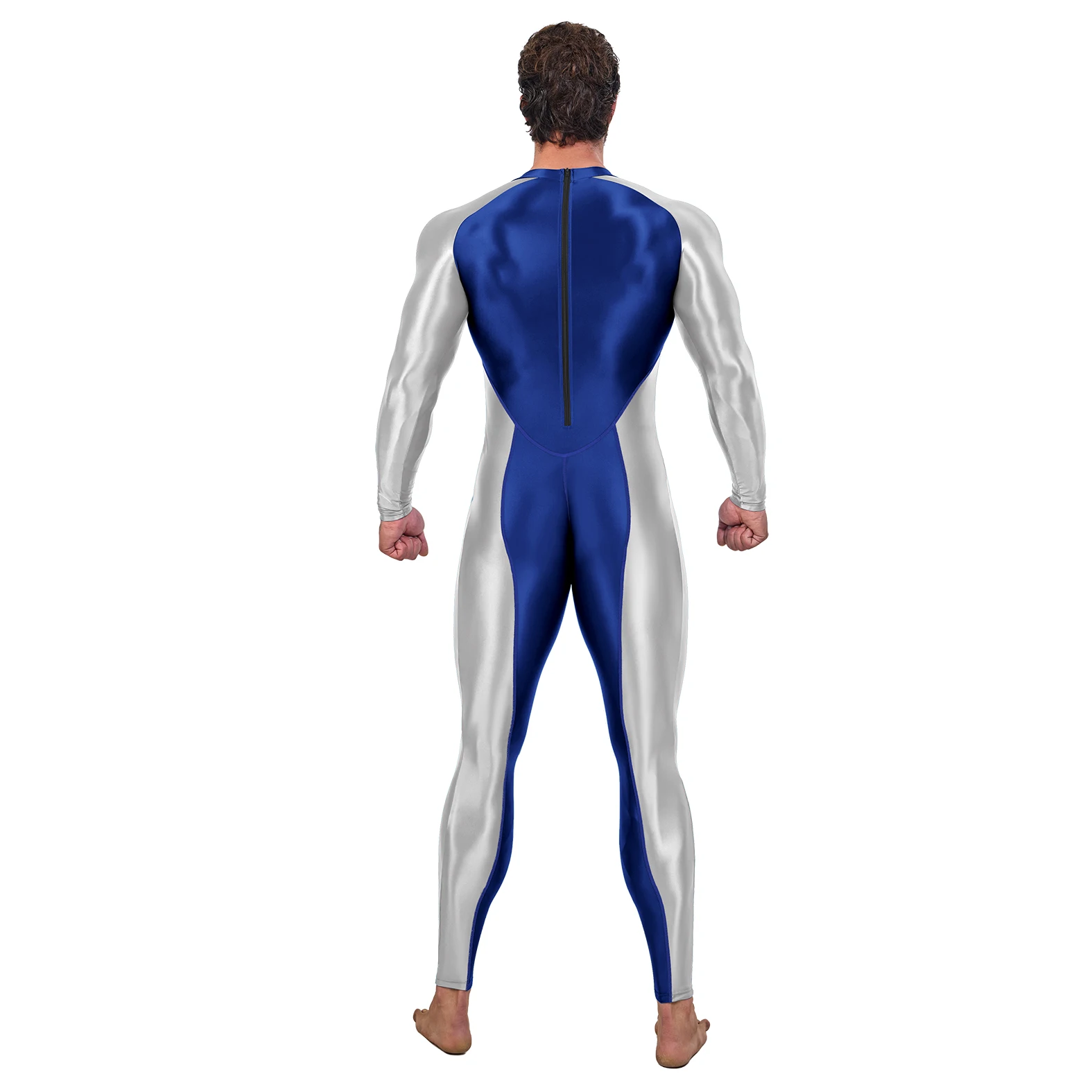 AMORESY Sexy Hot Men One Piece Skin Bodysuit Cosplay Catsuit Jumpsuits Stretch Bodystocking Spandex Zentai Suit