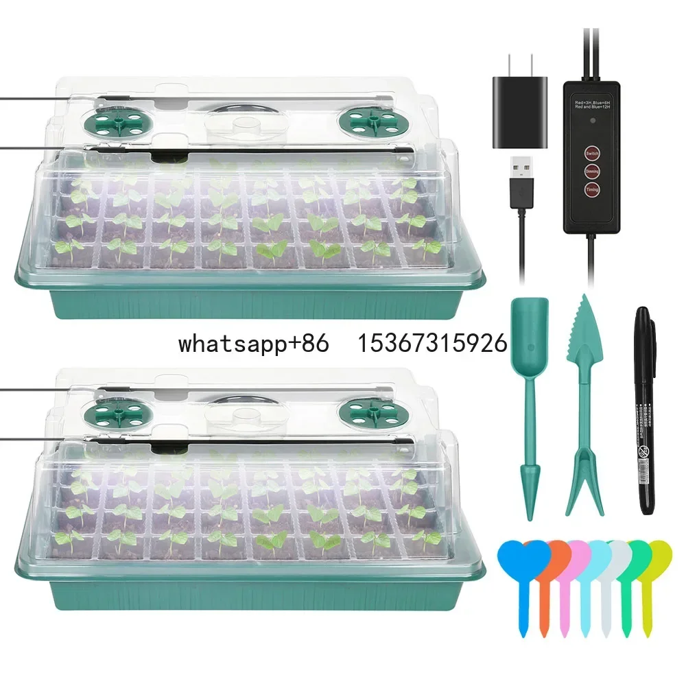 

BAVA 2 Packs 80 Cells Germination Kit High Dome Seed Nursery Starter Tray Kit Plant Grow Light Bar with Garden Tools Labels