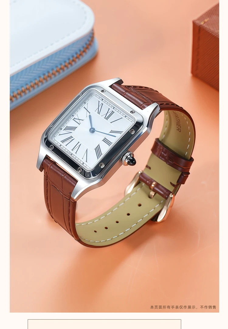 15mm 17mm 18mm 20mm Quick Release Genuine Cowhide Leather Watch Strap For Cartier Santos Dumont Tank London series Unisex