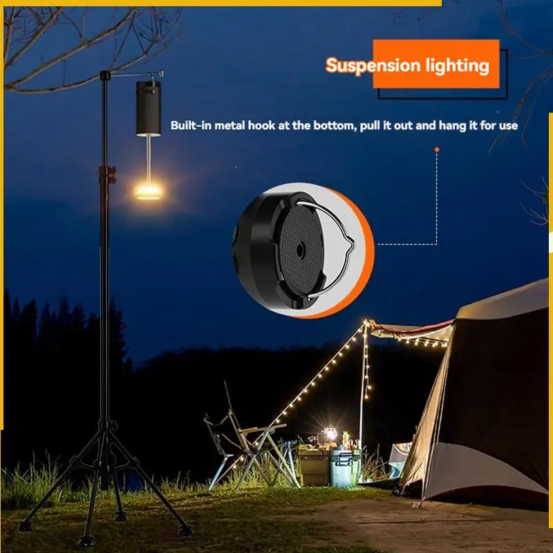 Linterna para acampar al aire libre A92P, luces coloridas recargables de 8000Mah con imán, iluminación de trabajo portátil para tienda de emergencia