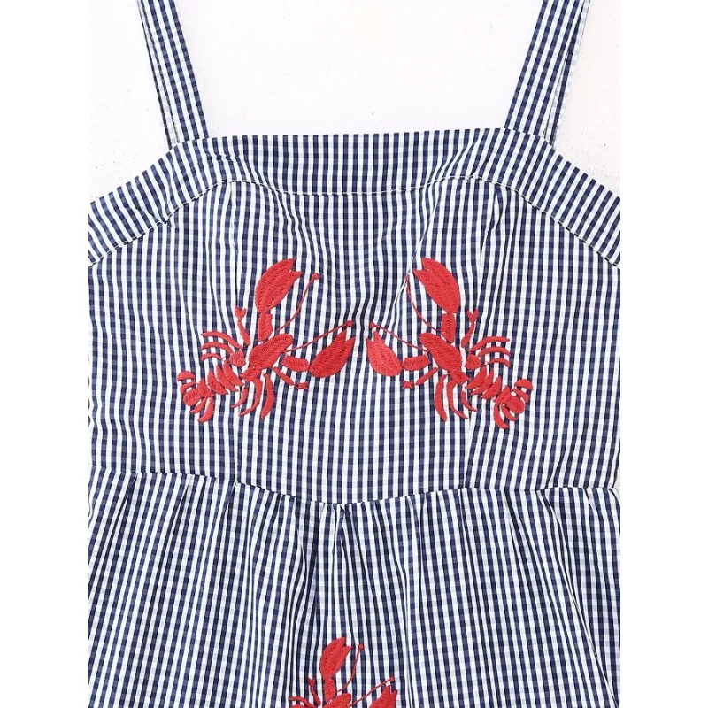 المرأة لطيف مطرزة ماكسي فستان الشاطئ الصيف بوهو كشكش فستان طويل السباغيتي حزام فلوي ماكسي #4