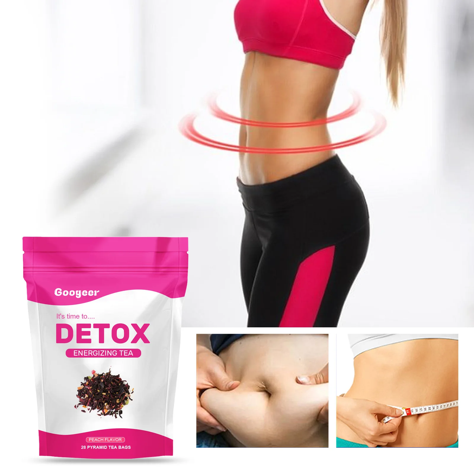 Té Detox de 28 Porciones - Mezcla Herbal con Diente de León, Ginseng y Jengibre - Apoya un Peso Saludable y la Salud Digestiva