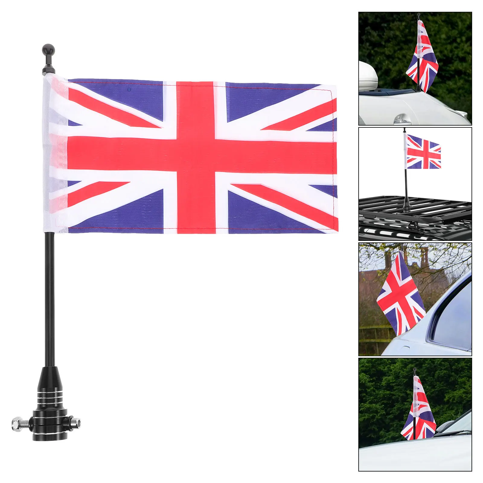 

Car Flag Pole Uk Flag Versatile Design Easy Install Rear Cargo Rack Stylish Patriotic Accessory Car Flags Flagpole Stands