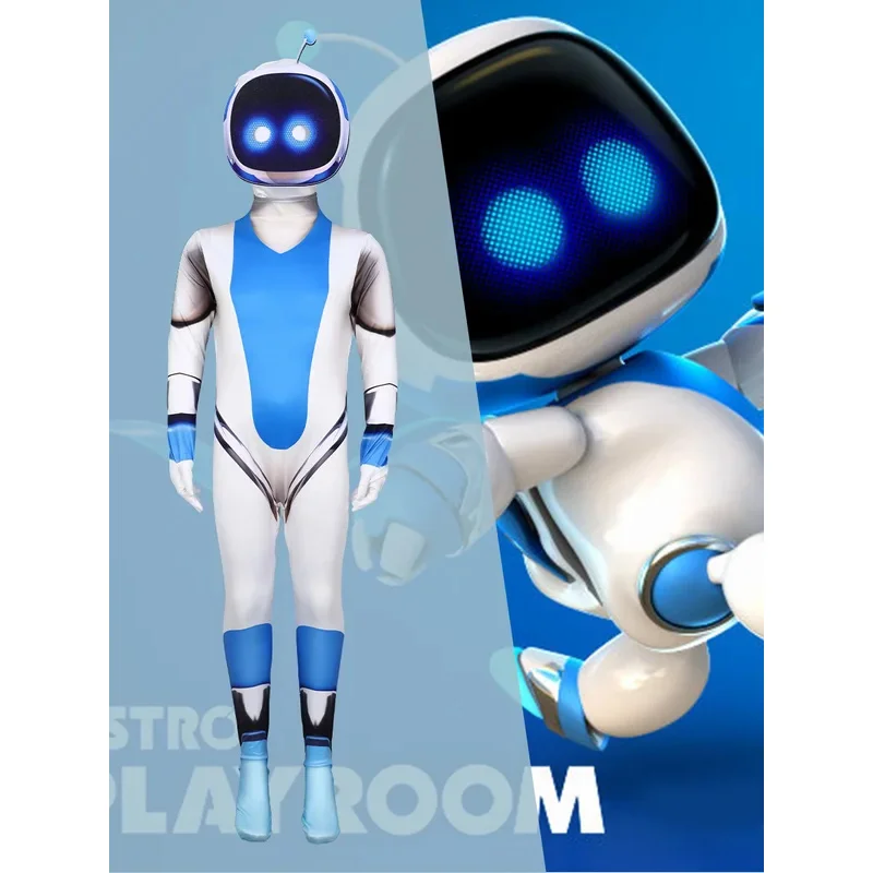 Nuovo Modello Astro Bot Gioco Bambini Adulti Cosplay Tuta Copricapo Completo Spettacolo Costume di Carnevale Abito da Festa