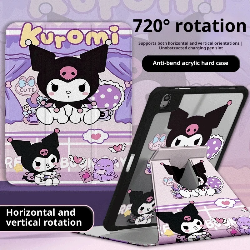 

Чехол MINISO Kuromi для iPad Funda ipad Pro 4 5 6 M4 Air 3 4 5 M2 M3 Чехол для планшета Ipad A16 A17 Защитный чехол 9-го 10-го поколения