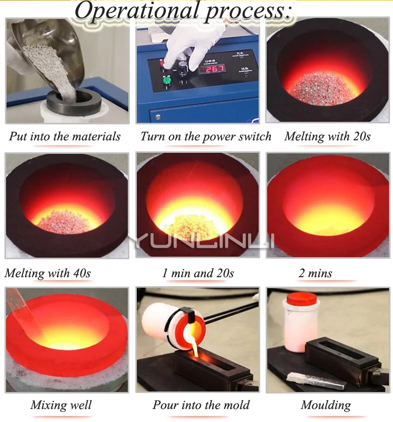 Jewelry Melting Ovan Furnace 220V Water Cooling Induction Melting Furnace For Gold,k-gold,Silver,Cop,Goldsmith Casting BF-H1