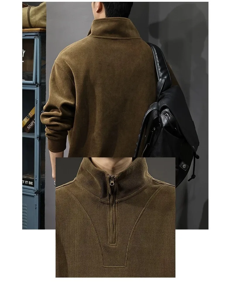 New Half-zipper Stand-up Collar Men's Sweater