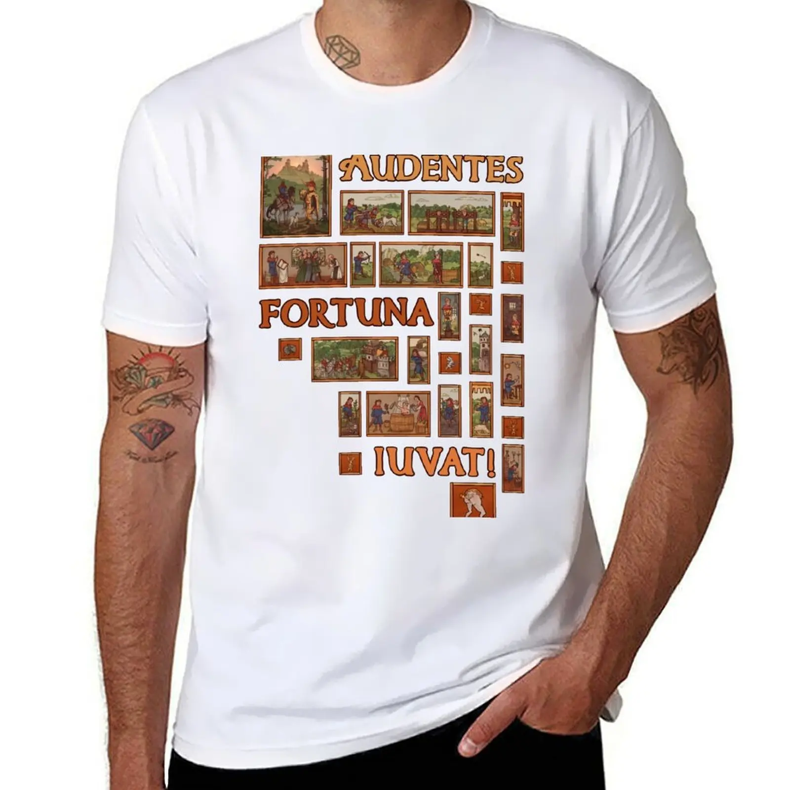 

Audentes fortuna iuvat (in fresco) KCD T-Shirt t shirts for man cotton soft t shirts for man cotton funny T-Shirt