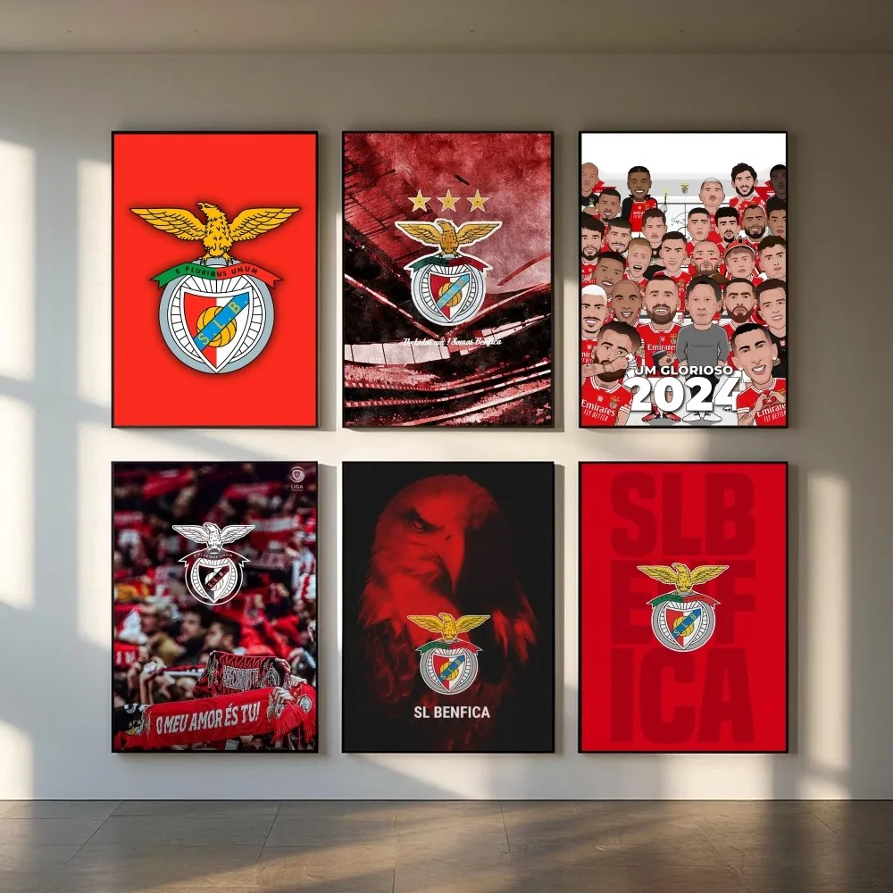 Futebol B-Benfica-s Poster HD arte parede pegajosa à prova d'água casa sala de estar quarto bar decoração estética