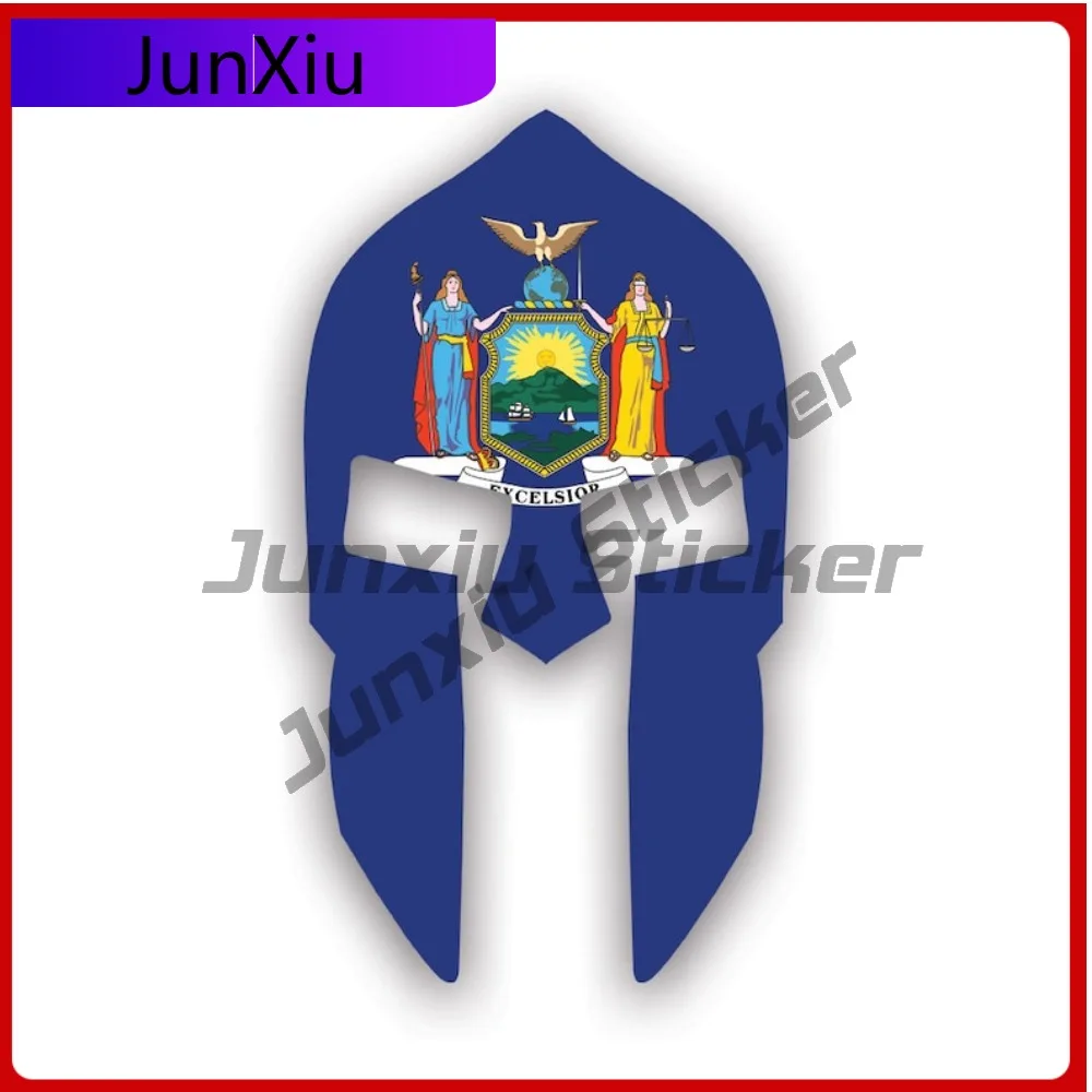 

New York Flag Spartan Helmet Sticker Cool Car Waterproof Vinyl Decal For Car Bumpers Sticker High Quality Outdoor Decor Fun High